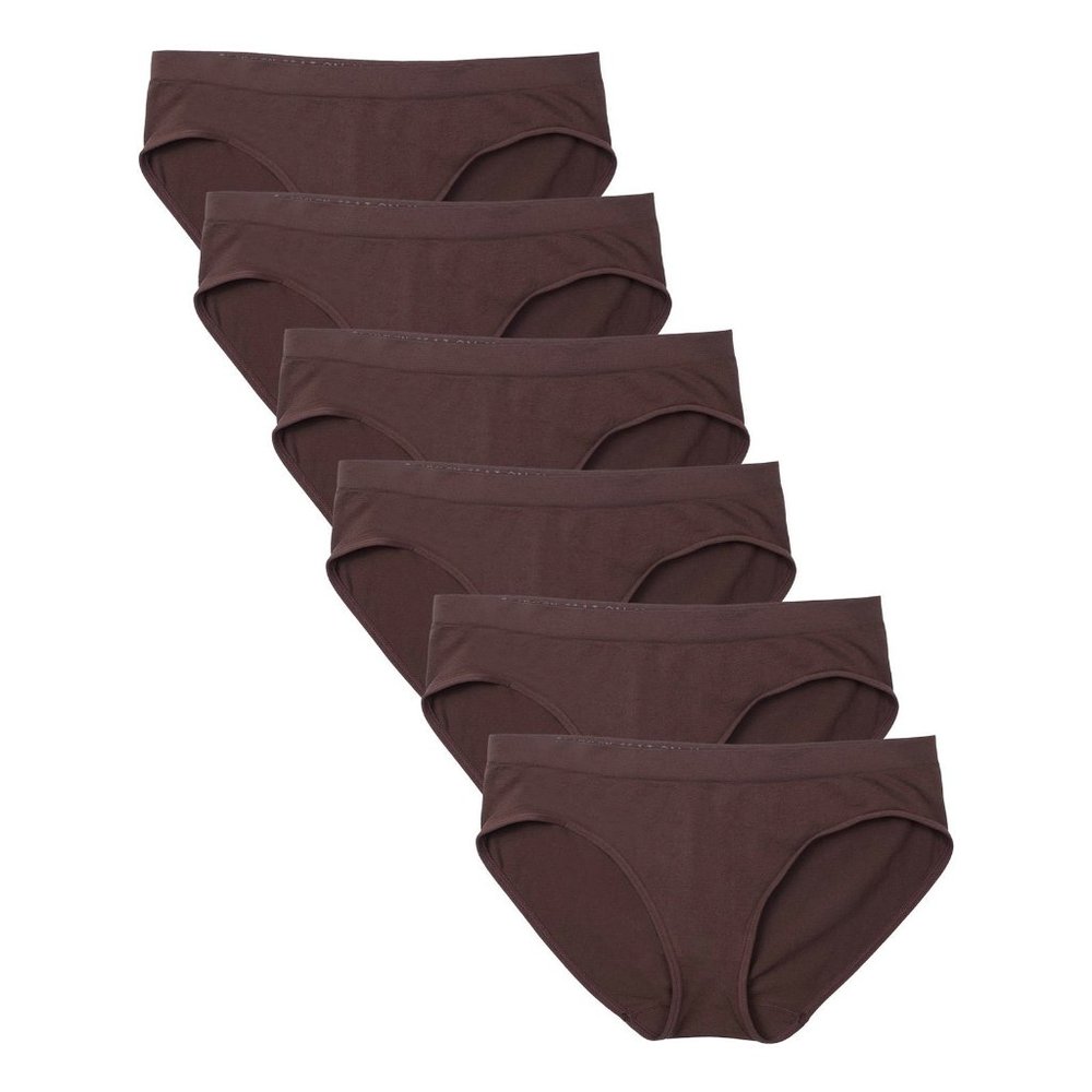 6 Pack Women's Nylon Spandex Hipster Brief Underwear A11 Mocha New NWB